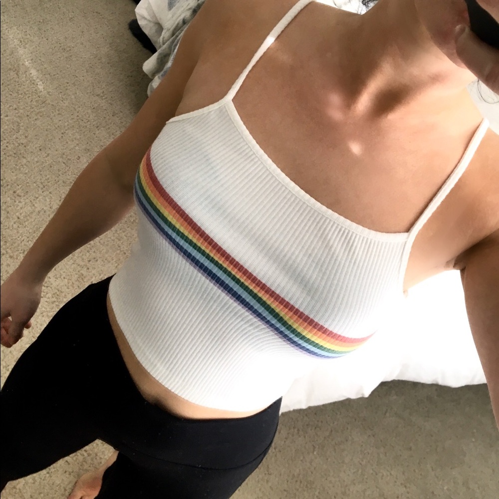 Striped Knitted Cami Pride Rainbow Tank 🌈